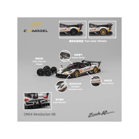 CM64-Revolucion-08 Zonda R model car with two-color wheels