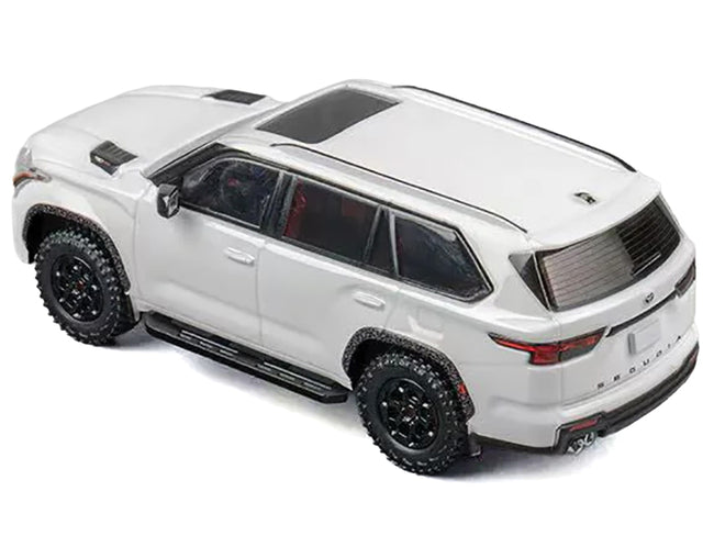2024 Toyota Sequoia White with Red Interior 1/64 Diecast Model Car by CM Model