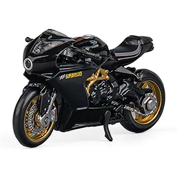 MV Agusta Superveloce 800 Motorcycle Black and Gold with Figure 1/64 Diecast Model by CM Model