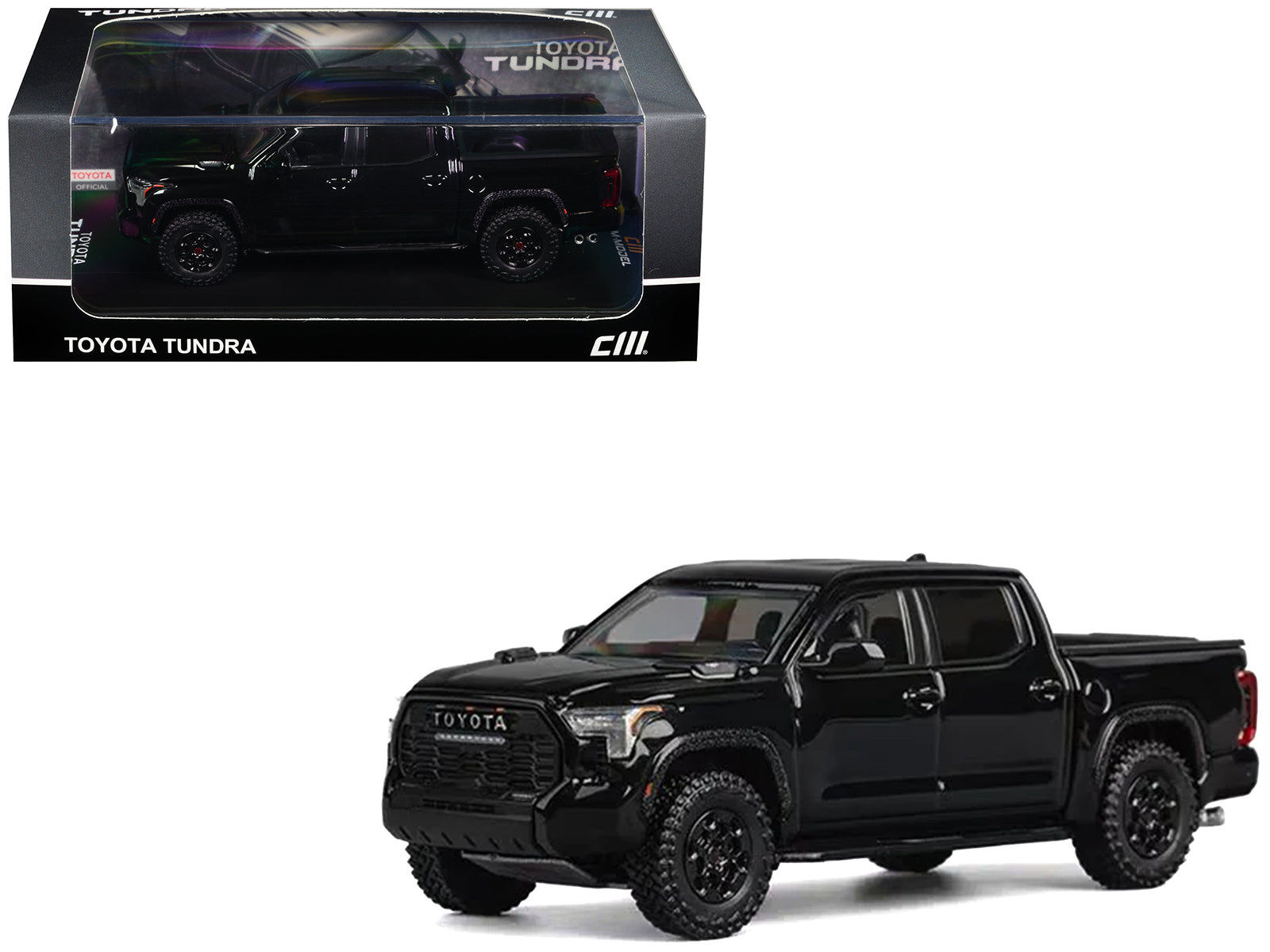 Toyota Tundra Pickup Truck Black 1/64 Diecast Model Car by CM Models