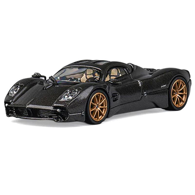 Pagani Utopia Full Carbon with Gold Wheels 1/64 Diecast Model Car by CM Model