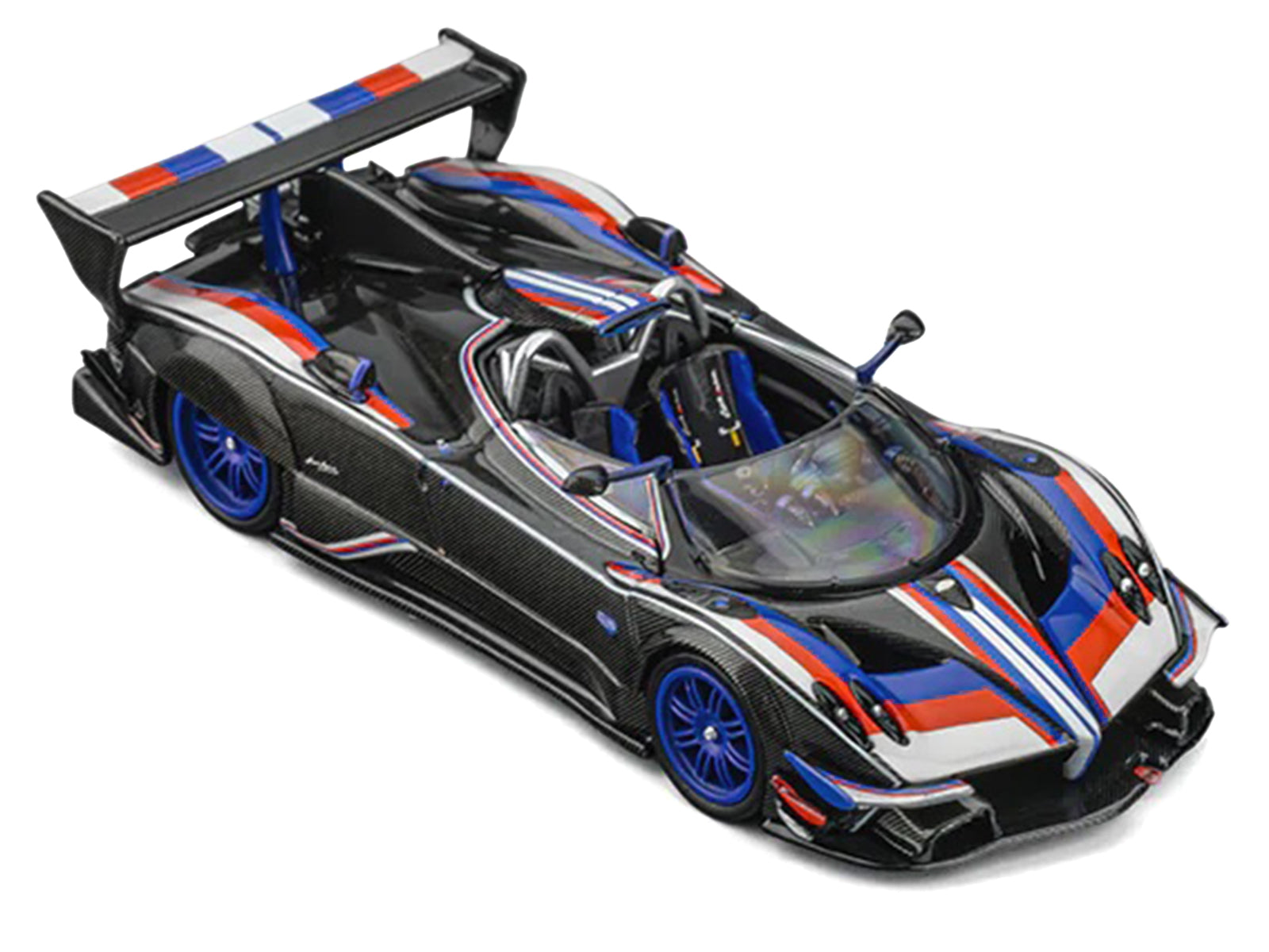 CM64 Zonda RB01 model car, black with red, white, & blue accents