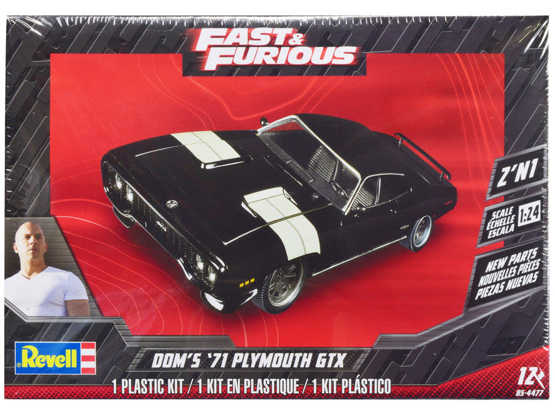 Level 4 Model Kit Dom's 1971 Plymouth GTX "Fast & Furious" 1/24 Scale Model by Revell