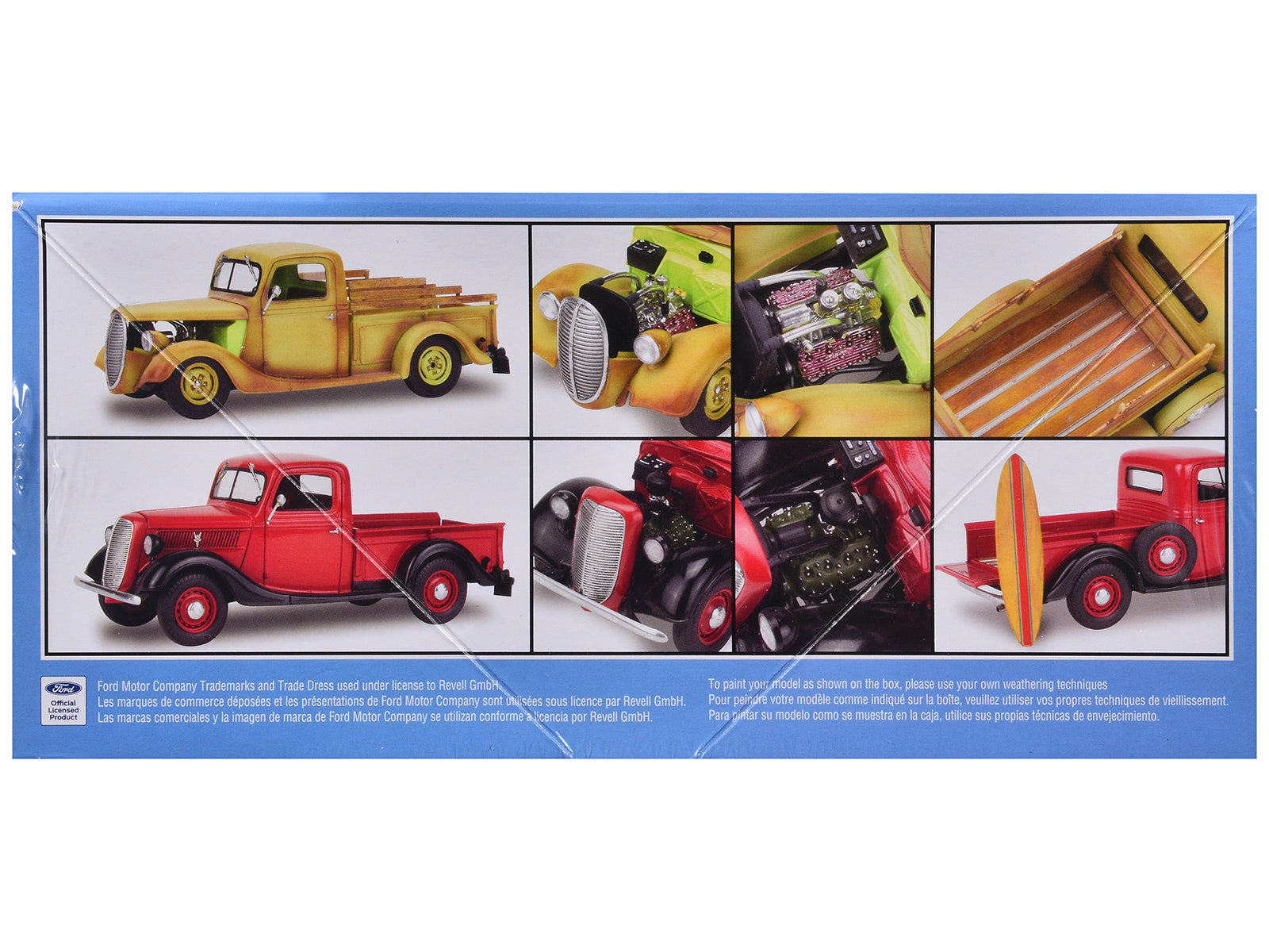 Level 5 Model Kit 1937 Ford Pickup Truck with Surfboard 2-in-1 Kit 1/25 Scale Model by Revell