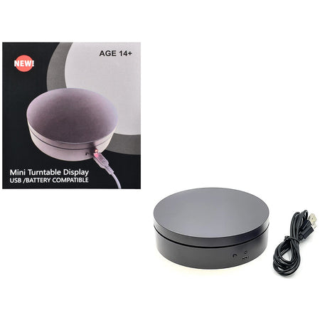 Mini Turntable Rotating Display Stand 4.75" with Black Base for 1/64 Scale Model Cars