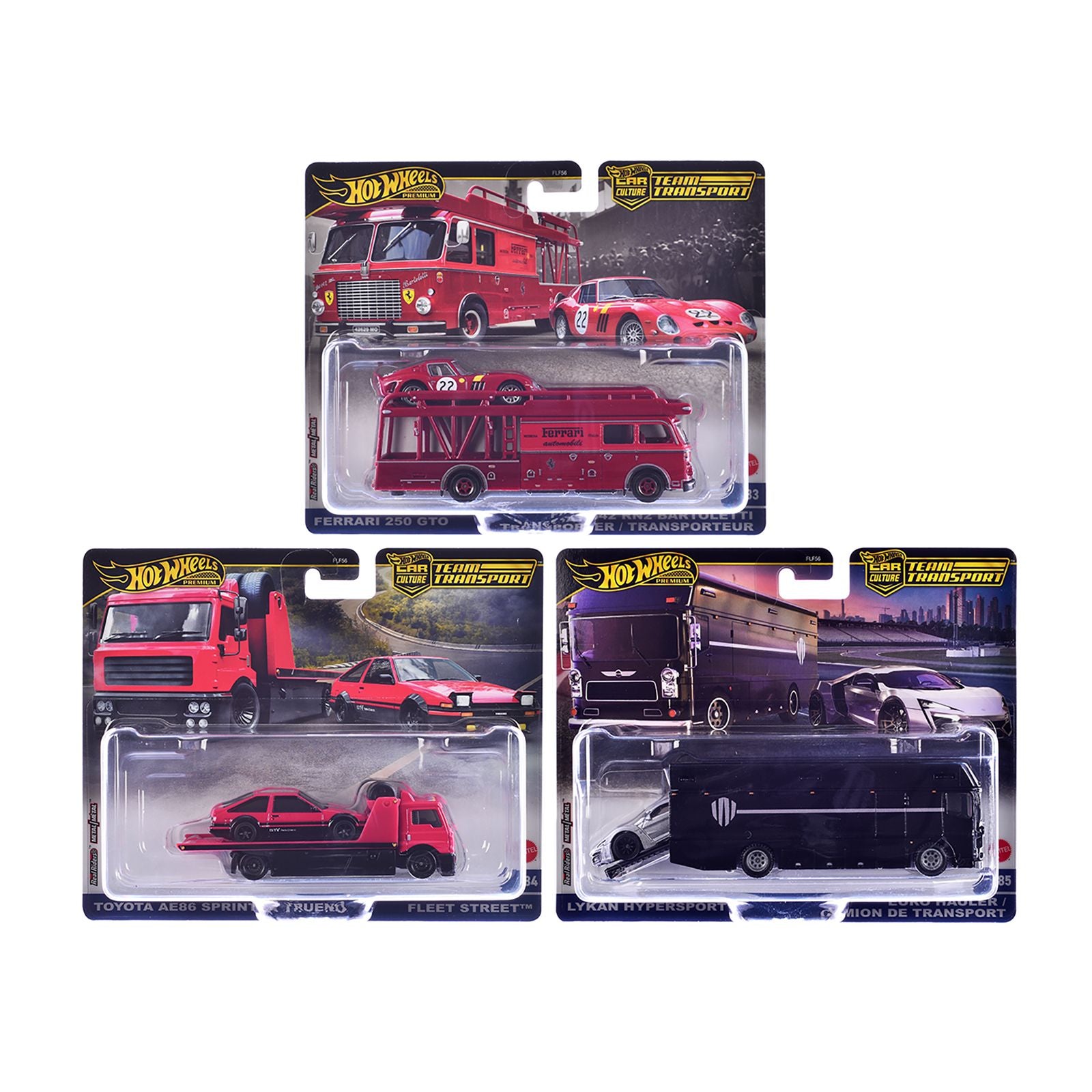 "Team Transport" 3 piece Set H 2025 "Car Culture" Series Diecast Model Cars by Hot Wheels