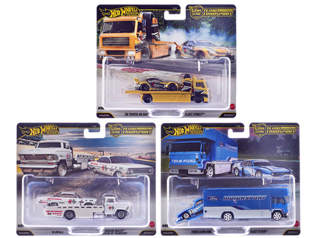"Team Transport" 3 piece Set J 2025 "Car Culture" Series Diecast Model Cars by Hot Wheels