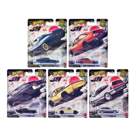 "Japan Historics 5" 5 piece Set "Car Culture 10th Anniversary" 2025 Series P Diecast Model Cars by Hot Wheels