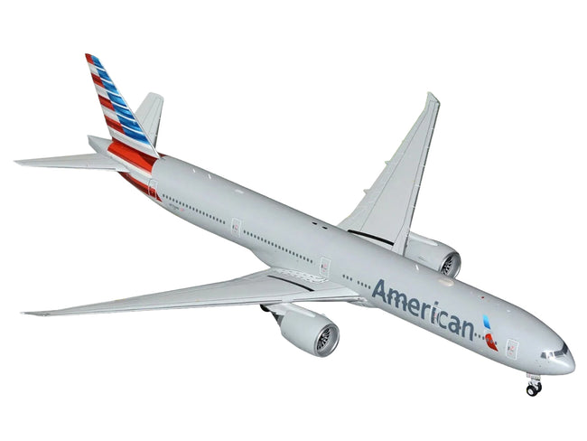 Boeing 777-300ER Commercial Aircraft "American Airlines" (N722AN) Silver with Striped Tail "Gemini 200" Series 1/200 Diecast Model Airplane by GeminiJets