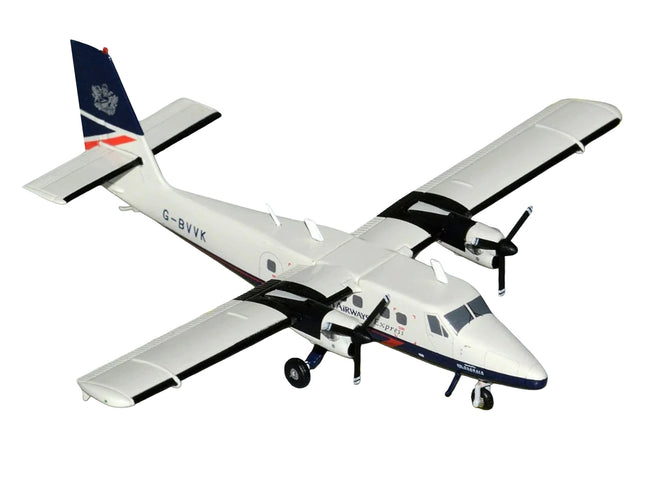 De Havilland DHC-6-300 Commercial Aircraft "British Airways Express" (N803AK) Gray with Blue Tail "Gemini 200" Series 1/200 Diecast Model Airplane by GeminiJets