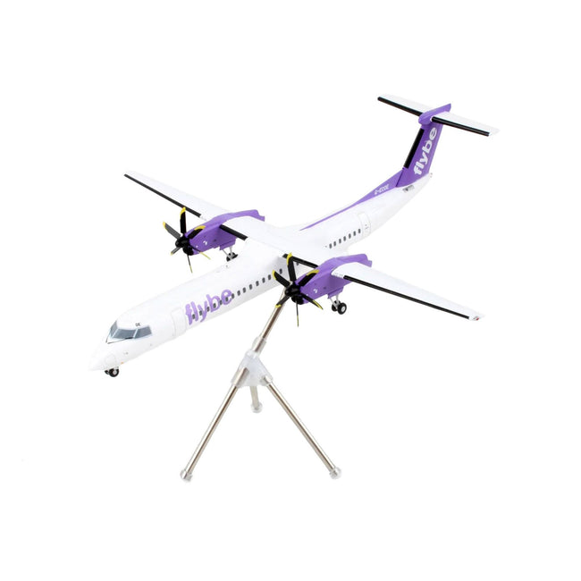 Bombardier Q400 Commercial Aircraft "Flybe" (G-ECOE) White with Purple Tail "Gemini 200" Series 1/200 Diecast Model Airplane by GeminiJets