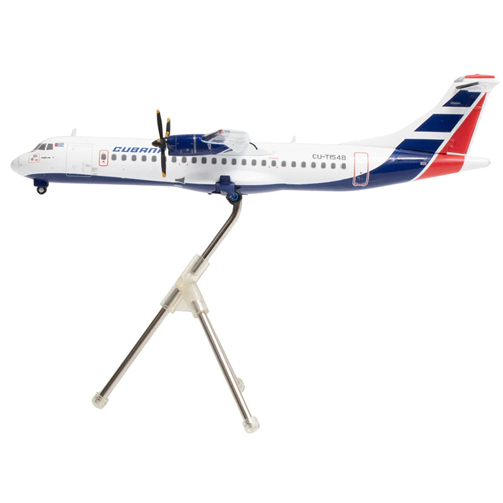 Cubana ATR 72 model airplane on stand