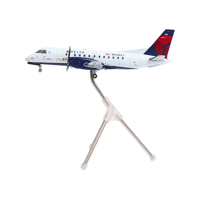 Saab 340B Commercial Aircraft "Delta Connection - Mesaba Airlines" (N428XJ) White with Red and Blue Tail "Gemini 200" Series 1/200 Diecast Model Airplane by GeminiJets