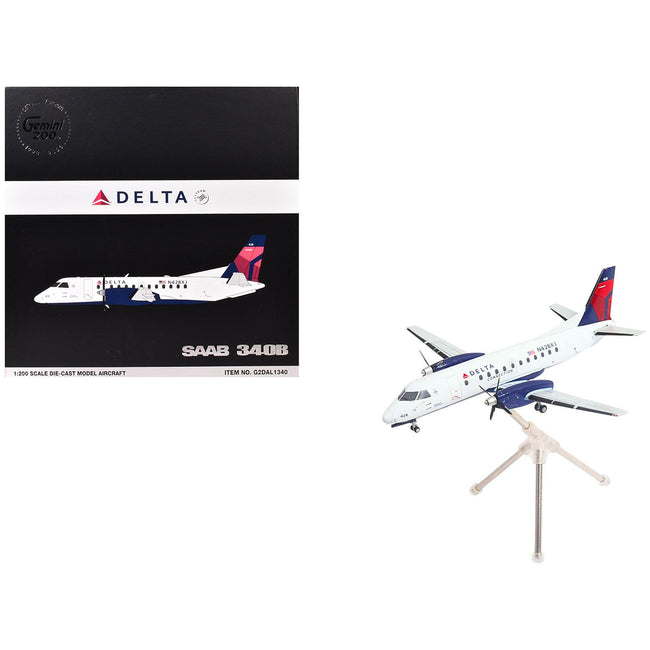 Saab 340B Commercial Aircraft "Delta Connection - Mesaba Airlines" (N428XJ) White with Red and Blue Tail "Gemini 200" Series 1/200 Diecast Model Airplane by GeminiJets