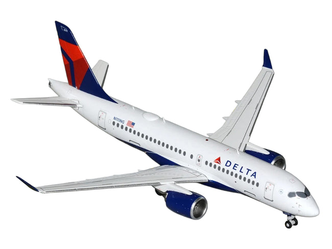 Airbus A220-100 Commercial Aircraft "Delta Air Lines" (N111NG) White with Blue and Red Tail "Gemini 200" Series 1/200 Diecast Model Airplane by GeminiJets