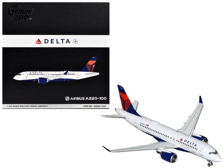 Airbus A220-100 Commercial Aircraft "Delta Air Lines" (N111NG) White with Blue and Red Tail "Gemini 200" Series 1/200 Diecast Model Airplane by GeminiJets