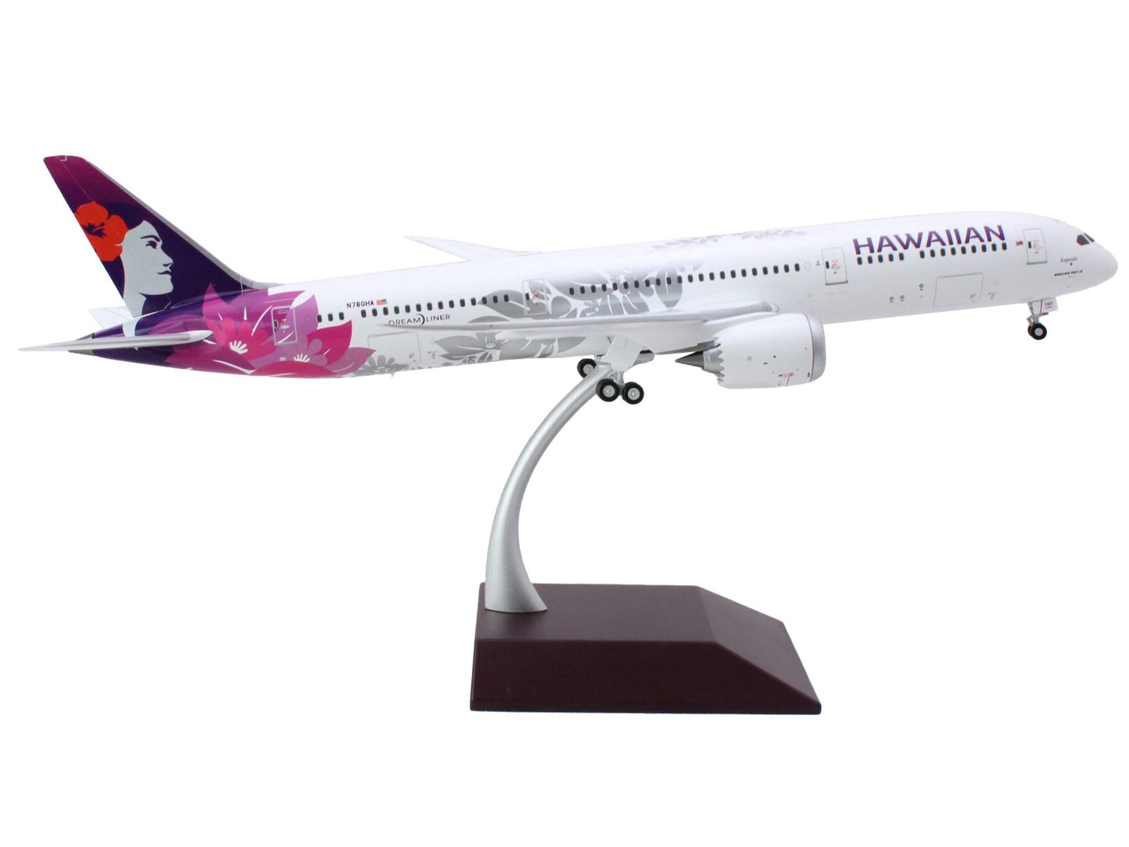 Boeing 787-9 Dreamliner Commercial Aircraft "Hawaiian Airlines" (N780HA) White with Purple Tail "Gemini 200" Series 1/200 Diecast Model Airplane by GeminiJets