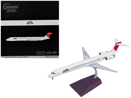 McDonnell Douglas MD-90 Commercial Aircraft "Japan Airlines" (JA002D) White with Red Tail "Gemini 200" Series 1/200 Diecast Model by GeminiJets
