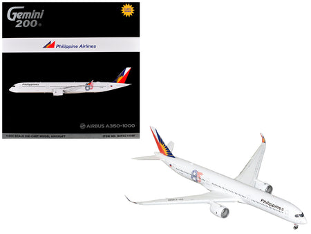 Airbus A350-1000 Commercial Aircraft with Flaps Down "Philippine Airlines" (RP-C3510) White with Tail Graphics "Gemini 200" 1/200 Diecast Model Airplane by GeminiJets