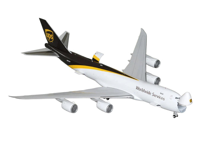Boeing 747-8F Commercial Aircraft "UPS Worldwide Services" (N607UP) White with Brown Tail "Gemini 200 - Interactive Series" Series 1/200 Diecast Model by GeminiJets