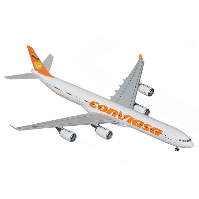 Airbus A340-600 Commercial Aircraft "Linea Aerea Conviasa" (YV3545) White with Orange Tail "Gemini 200" Series 1/200 Diecast Model Airplane by GeminiJets
