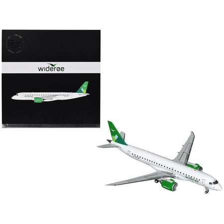 Embraer E190-E2 Commercial Aircraft "Wideroe" (LN-WEA) White with Green Tail "Gemini 200" Series 1/200 Diecast Model Airplane by GeminiJets