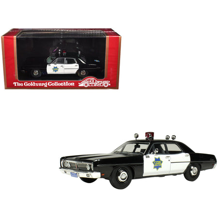1970 Ford Custom Police Car "San Francisco Police Department" Black and White Limited Edition to 200 pieces Worldwide 1/43 Model Car by Goldvarg Collection