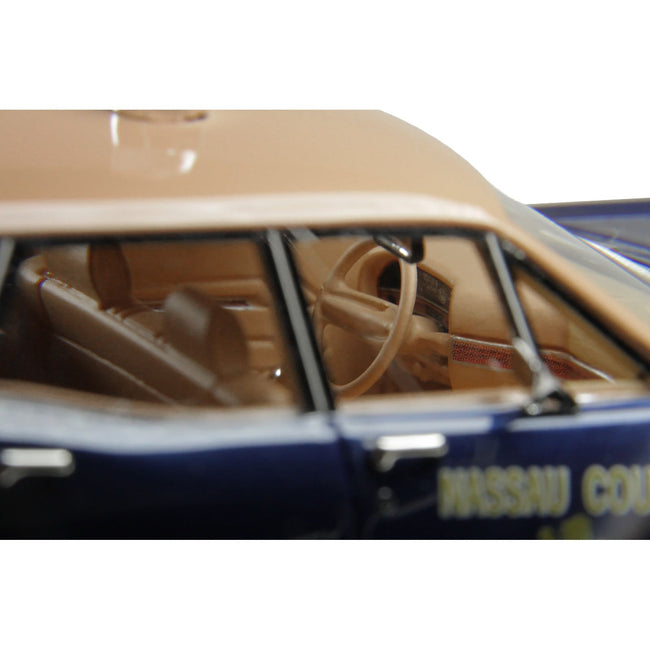 1970 Ford Country Squire Wagon Police Car "Nassau County Police Department" Blue and Tan Limited Edition to 200 pieces Worldwide 1/43 Model Car by Goldvarg Collection