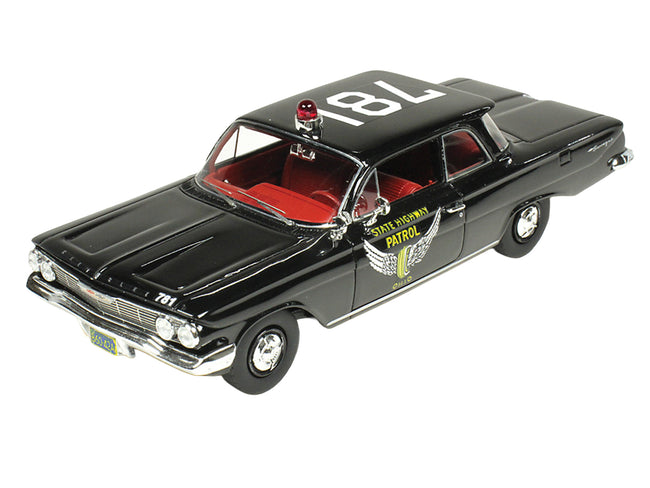 1961 Chevrolet Biscayne "Ohio State Highway Patrol" Black with Red Interior Limited Edition to 150 pieces Worldwide 1/43 Model Car by Goldvarg Collection