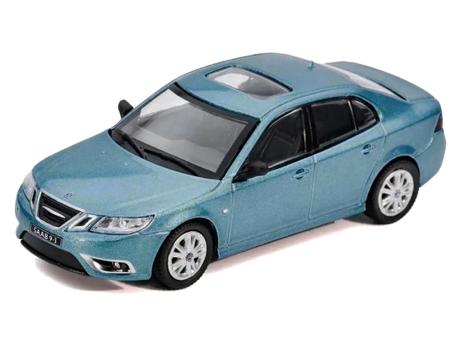2008 Saab 9-3 Aero Sedan Blue Metallic with Sunroof 1/64 Diecast Model Car by GCD x Enchery