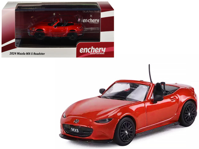 2024 Mazda MX-5 Roadster Orange Metallic 1/64 Diecast Model Car by GCD x Enchery
