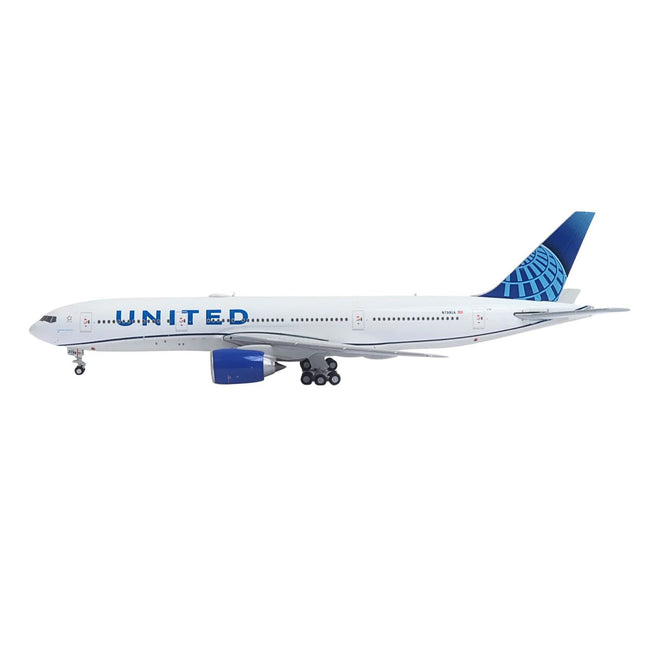 Boeing 777-200ER Commercial Aircraft "United Airlines" (N798UA) White with Blue Tail 1/400 Diecast Model Airplane by GeminiJets