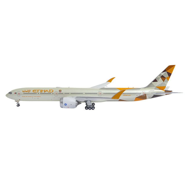 Boeing 777-9 Commercial Aircraft "Etihad Airways" (A6-FAA) Beige with Tail Graphics 1/400 Diecast Model Airplane by GeminiJets