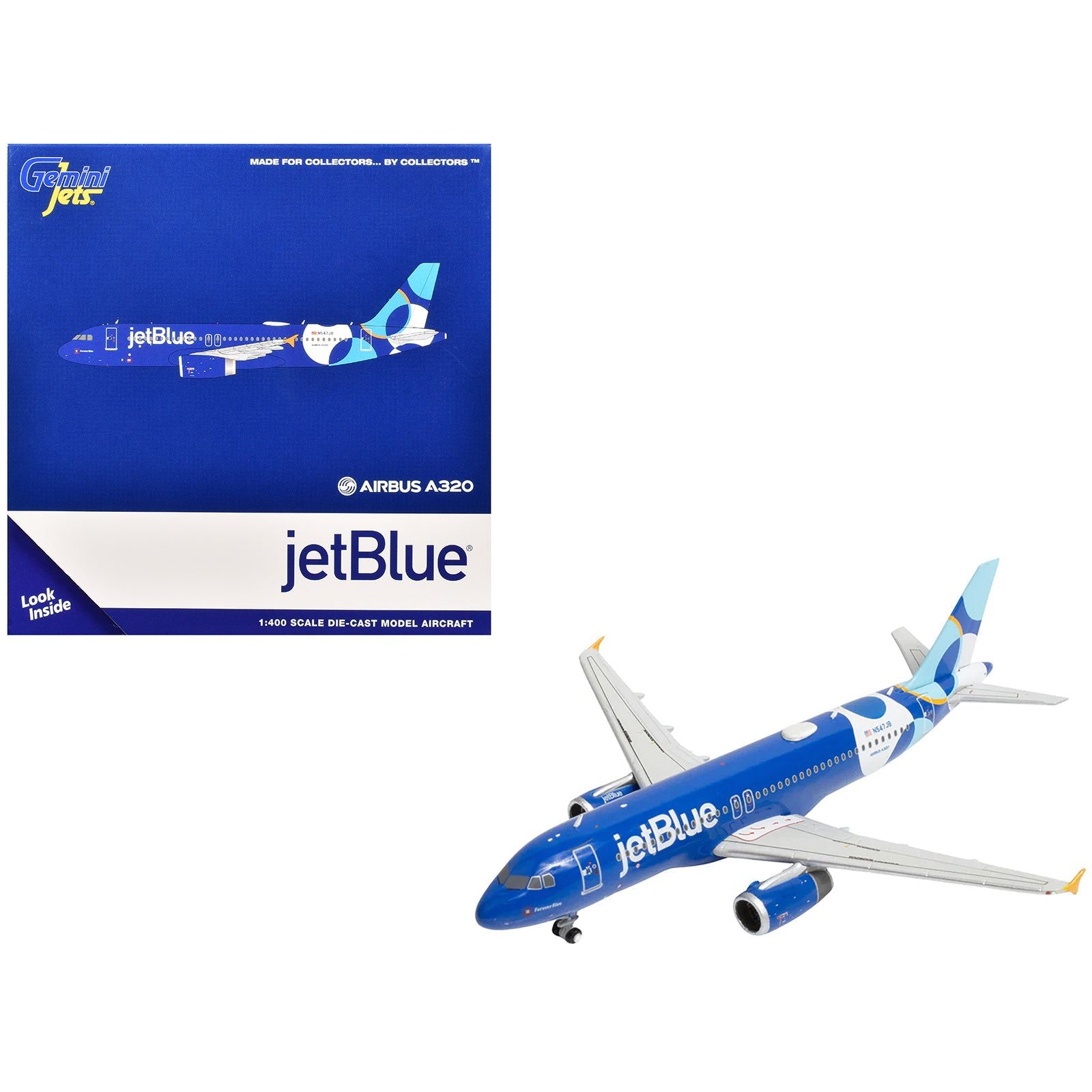 Airbus A320 Commercial Aircraft "JetBlue Airways" (N547JB) Blue with Graphics 1/400 Diecast Model Airplane by GeminiJets