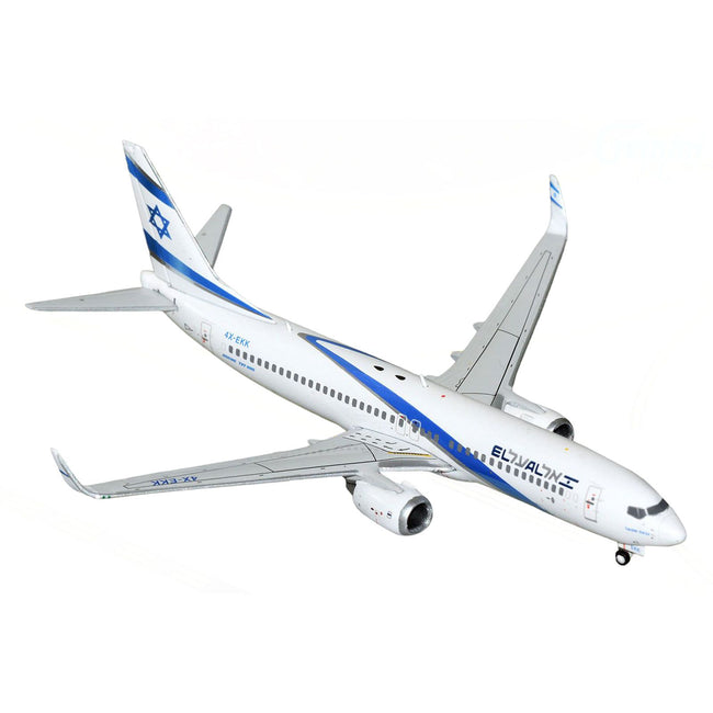 Boeing 737-800 Commercial Aircraft "El Al Israel Airlines" (4X-EKK) White with Blue Stripes 1/400 Diecast Model Airplane by GeminiJets