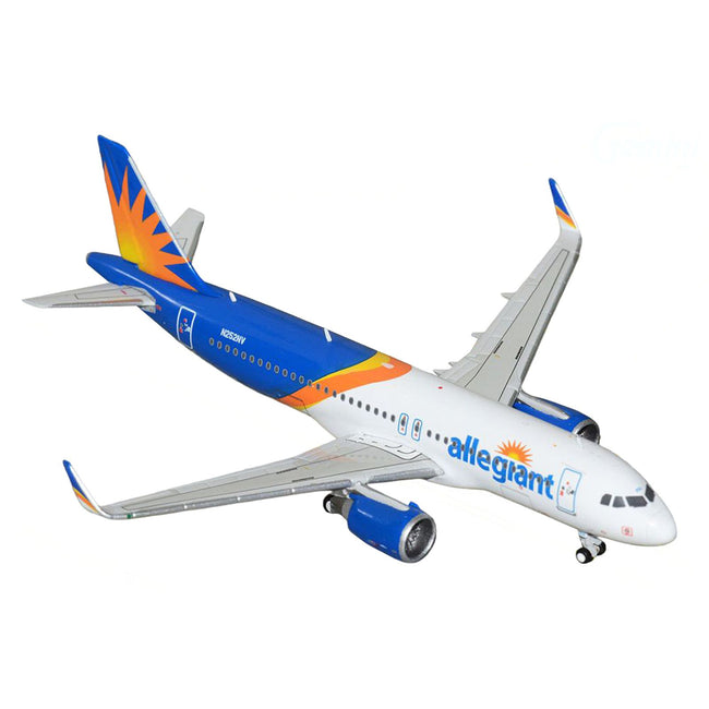 Airbus A320 Commercial Aircraft "Allegiant Air" (N252NV) Blue and White with Stripes 1/400 Diecast Model Airplane by GeminiJets