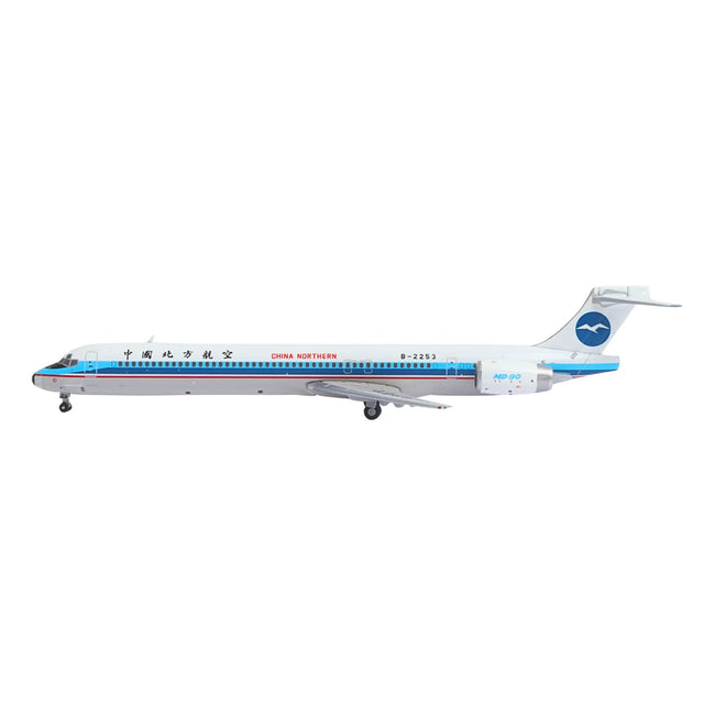 McDonnell Douglas MD-90 Commercial Aircraft "China Northern Airlines" (B-2253) White with Blue Stripes 1/400 Diecast Model Airplane by GeminiJets