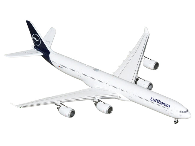Airbus A340-600 Commercial Aircraft "Lufthansa" (D-AIHF) White with Dark Blue Tail 1/400 Diecast Model Airplane by GeminiJets