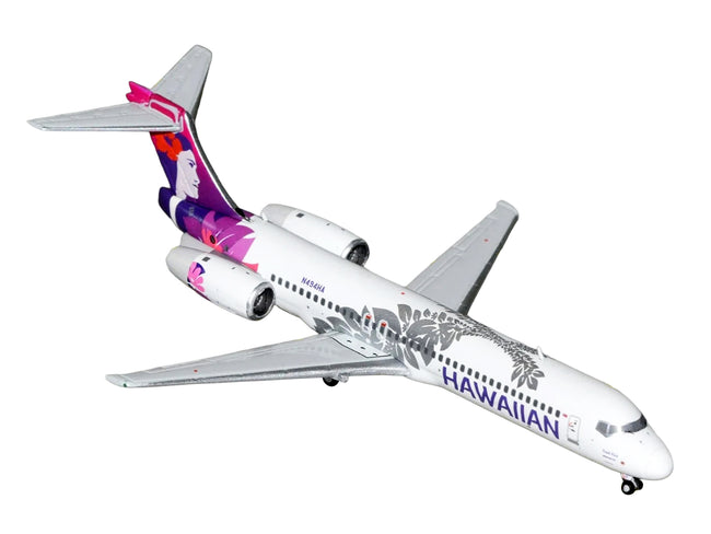Boeing 717-200 Commercial Aircraft "Hawaiian Airlines" (N494HA) White with Purple Tail Graphics 1/400 Diecast Model Airplane by GeminiJets