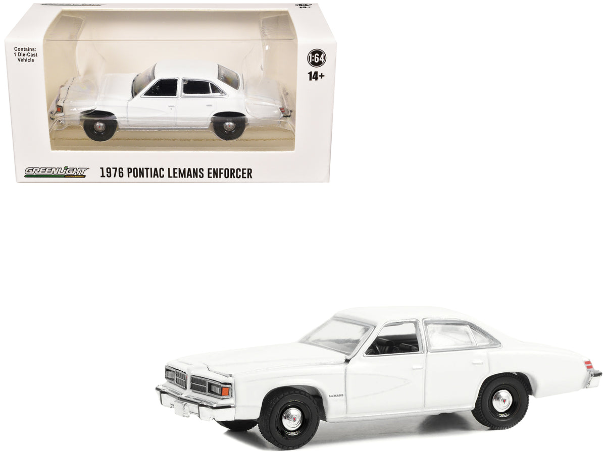 1976-77 Pontiac LeMans Enforcer White "Hot Pursuit - Hobby Exclusive" Series 1/64 Diecast Model Car by Greenlight