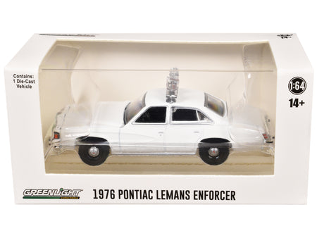 1976-77 Pontiac LeMans Enforcer White with Light Bar "Hot Pursuit - Hobby Exclusive" Series 1/64 Diecast Model Car by Greenlight