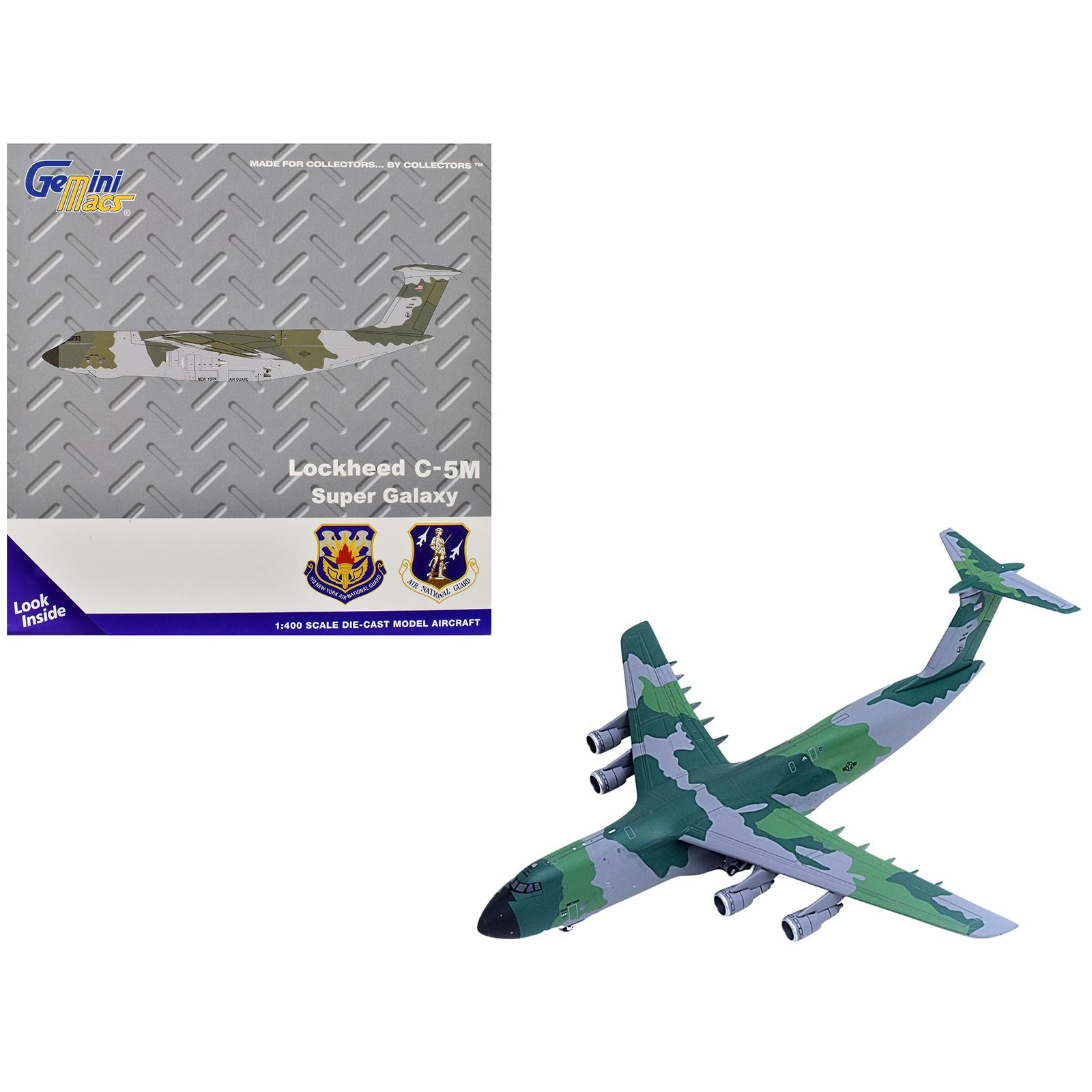 Lockheed C-5M Super Galaxy Transport Aircraft "New York Air National Guard 105th Airlift Wing Stewart Air National Guard Base" United States Air Force (68-0226) Green Camouflage "Gemini Macs" Series 1/400 Diecast Model Airplane by GeminiJets