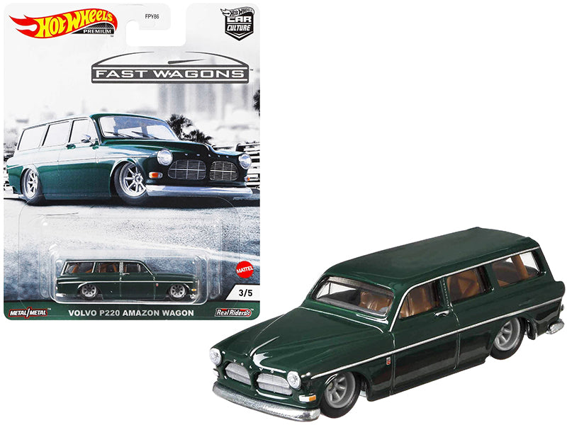 Volvo P220 Amazon Wagon Dark Green "Fast Wagons" Series Diecast Model Car by Hot Wheels