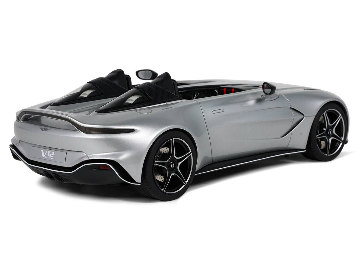 2020 Aston Martin V12 Speedster Silver Metallic 1/18 Model Car by GT Spirit