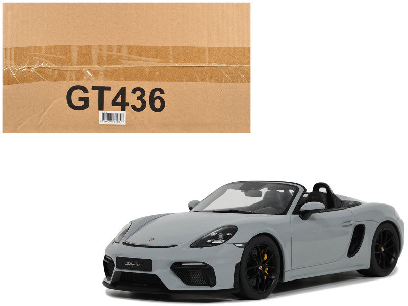 2019 Porsche 718 Spyder Gray 1/18 Model Car by GT Spirit