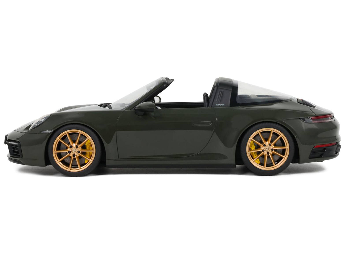 2020 Porsche 992 Targa 4S Dark Green 1/18 Model Car by GT Spirit