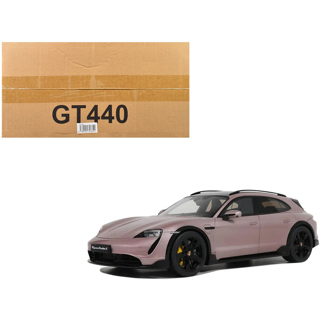 2022 Porsche Taycan Turbo S Cross Turismo Pink Metallic 1/18 Model Car by GT Spirit