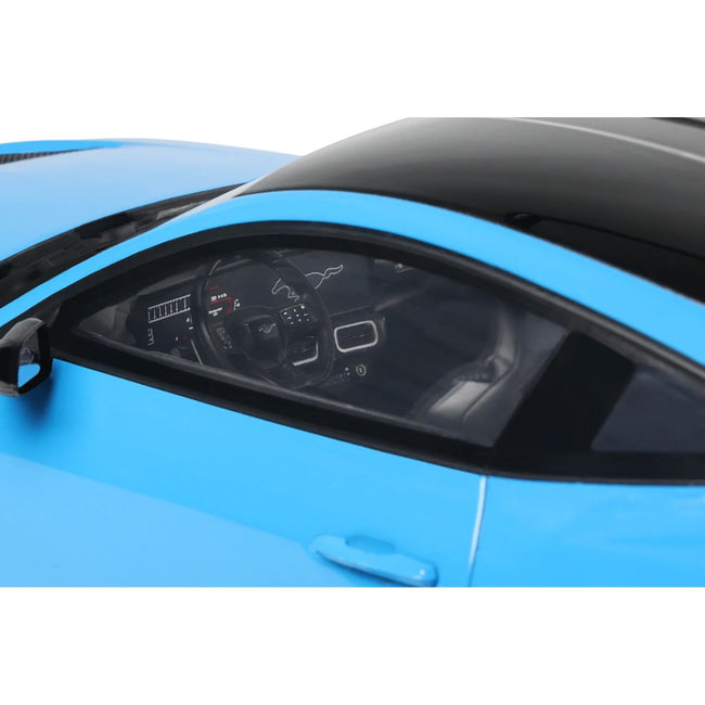 2024 Ford Mustang GTD Grabber Blue with Black Top 1/18 Model Car by GT Spirit