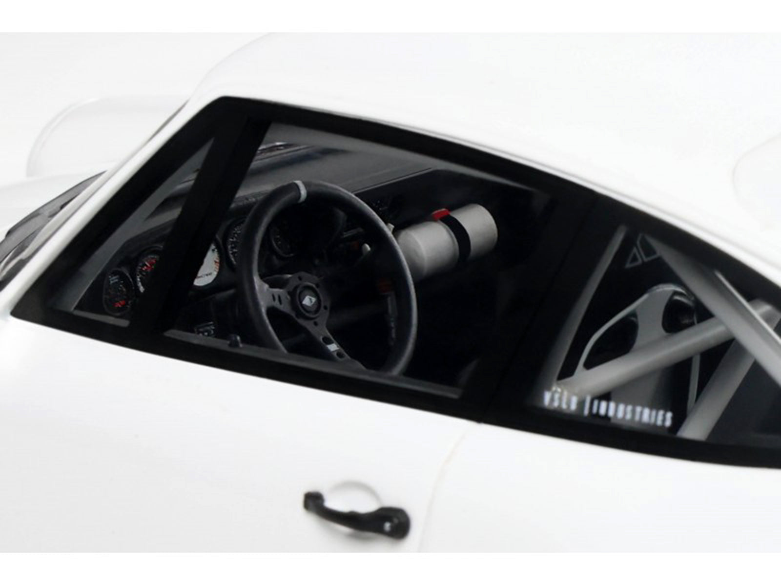 GT525-2 Porsche race car interior, steering wheel, roll cage