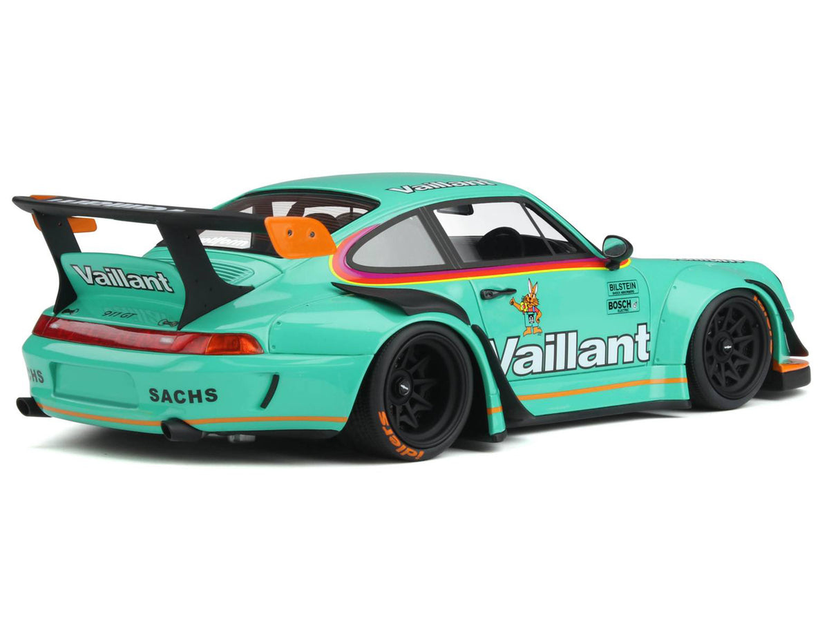 2022 RWB Bodykit "Vaillant" Light Green with Graphics 1/18 Model Car by GT Spirit